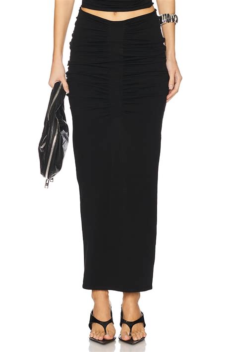 Alexander Wang Ruched Maxi Skirt in Black | REVOLVE