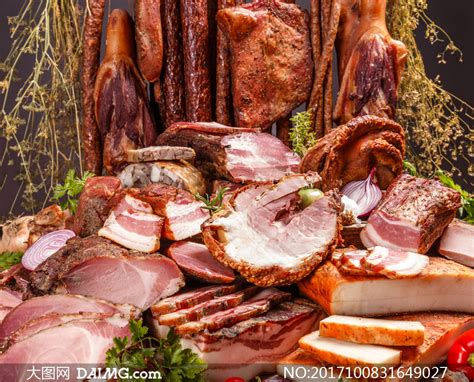 多种多样的肉制品特写摄影高清图片_大图网图片素材
