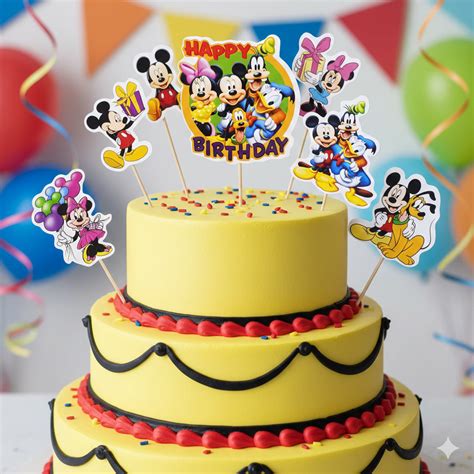 Mickey Mouse Cake Topper | Cartoon Birthday Cake Decoration | Party Ca ...
