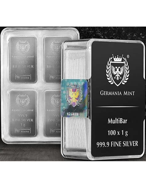 MULTIBAR 100 X 1 Grams SIlver Minted Bars Germania