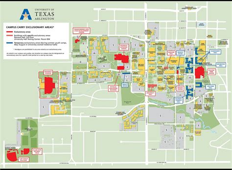 Campus Carry Exclusion Areas - The University of Texas at Arlington