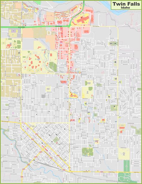 Large detailed map of Twin Falls - Ontheworldmap.com