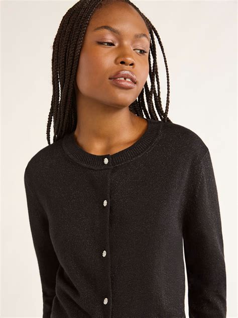 Free Assembly Women's Plus Cozy Yarn Crewneck Cardigan Sweater, Long ...