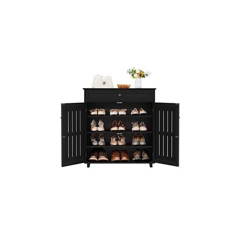 Buy Yaheetech 4 Tier Shoe Storage Cabinet Shoe Rack with Drawer ...
