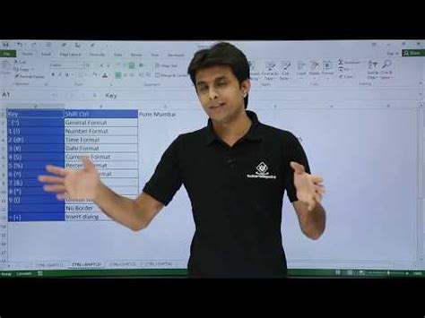 MS Excel: Shortcuts Ctrl + Shift + Special Characters Video Lecture ...