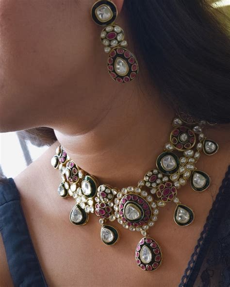 Buy Kundan Polki Necklace Sets Online - MrJewels