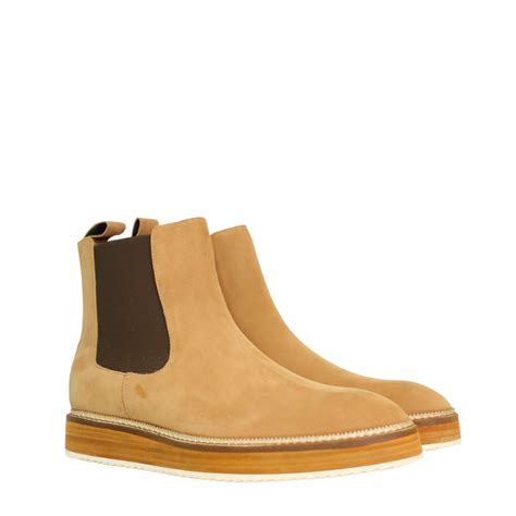 Luxury Suede Leather Tan Chelsea Boot with Hybrid Sole