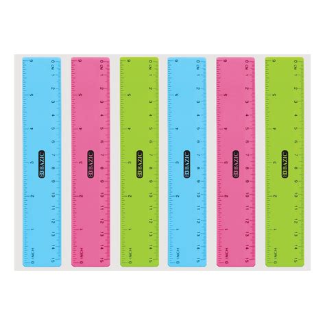 BAZIC Plastic Ruler 6" (26cm), Inches Centimeter Measuring Rulers (3/Pack), 2-Packs - Walmart.com