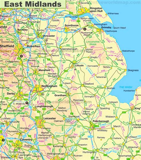 Image result for East Midlands Postcode Map