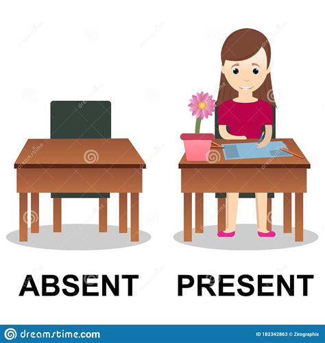 Present and Absent Vector Illustration Design Stock Vector ...