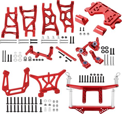 Amazon.com: RC Car Upgrade Parts for 1/10 Traxxas Slash 2WD,Front Rear Suspension Arm,Shock ...