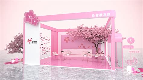 3D效果图设计 商场大型广场樱花节活动美陈设计_艾蓝木子-站酷ZCOOL