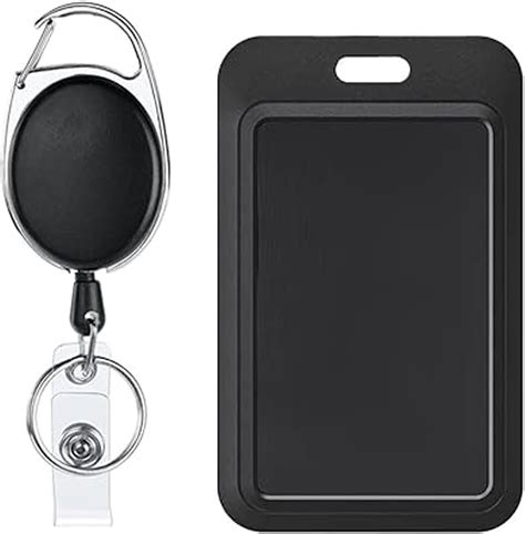 1 Set ID Card Holder and Retractable Lanyard,Clear Waterproof Id Badge ...