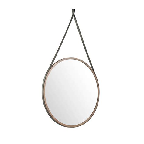 BIM objects - Free download! Walnut wood circular hanging mirror ...