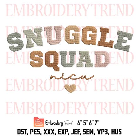 NICU Nurse Snuggle Embroidery, Gift For Nurse Neonatal Embroidery, Intensive Care Unit Nurse ...