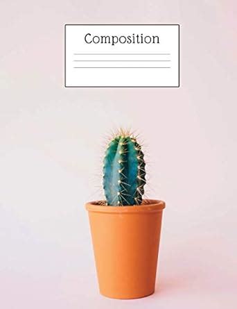Buy Cactus Composition Book: Minimalist, Simple Pink Cactus Blank ...