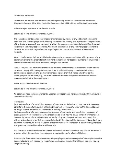 Easements and Their Incidents: A Study of Sections 20-31, Indian ...