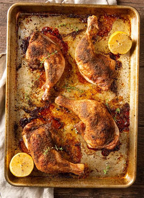 Baked Chicken Leg Quarters - Basil And Bubbly
