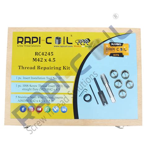 Thread Repairing Kit M42 x 4.5 - Wooden Packing | RAPI-COIL