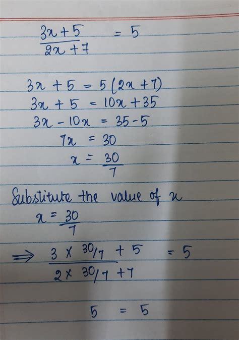 3x+5/2x+7=5 Please solve it soon - Brainly.in
