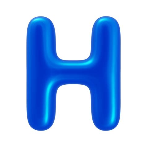 3d alphabet letter h with blue color 35898405 PNG