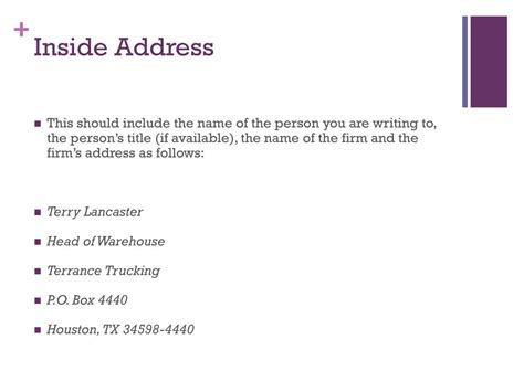 Image result for Inside Address Example