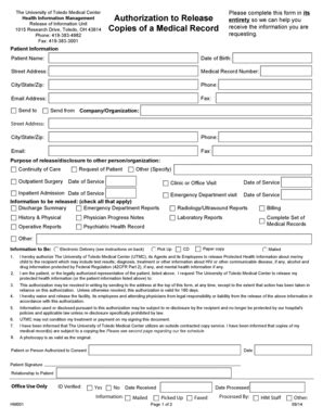 Utmc Medical Records - Fill Online, Printable, Fillable, Blank | pdfFiller