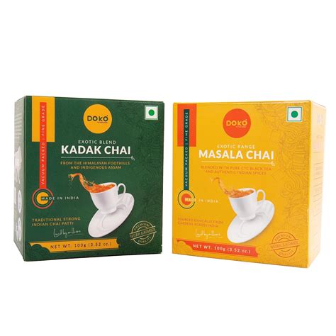 DOKO THE FRESH BASKET | Exotic Kadak and Masala Tea Combo, Pack Of 2 ...