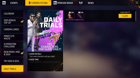 Free Fire MAX Daily Trials (March 2, 2023): Day 7 rewards, how to get ...