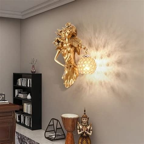 Hdc Violin Lady Wall Lamp Art Led European Creative Wall Lamp Bedroom