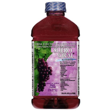 Suero Oral Oral Electrolyte Solution, Grape Flavor (33.8 fl oz ...
