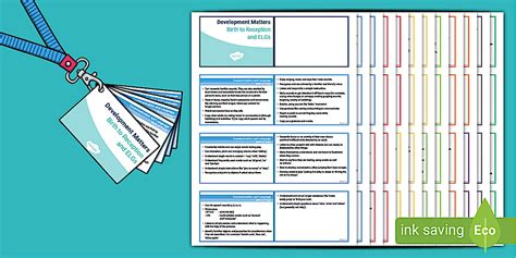 EYFS Lanyard-Sized Development Matters: Birth to Reception Plus ELGs ...