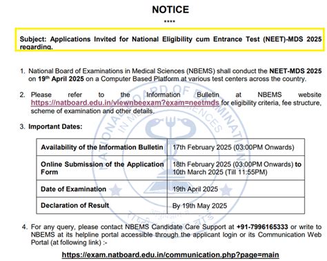 NEET-MDS 2025: Application Process Begins, Exam on April 19