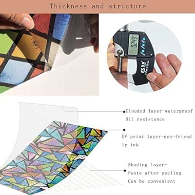 Buy Veluly Stained Glass Window Decals,Frosted Window Privacy Film Non ...