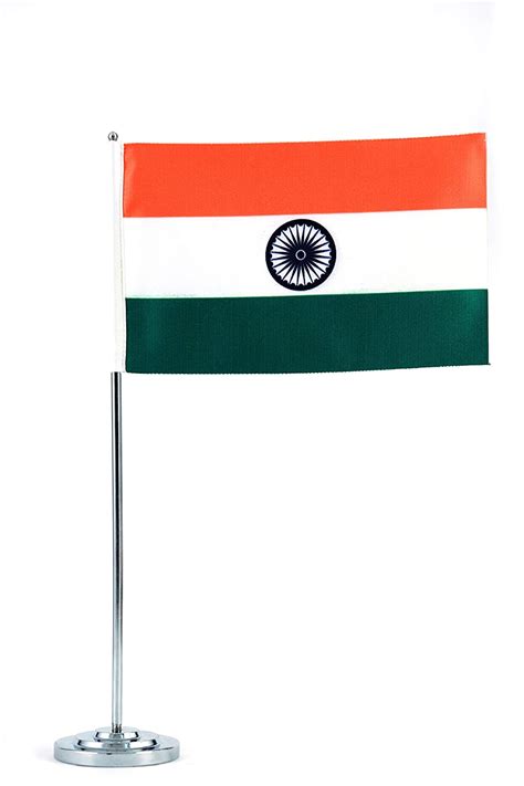 Classic Flags Indian Miniature Table Flag with A Classy Silver ...