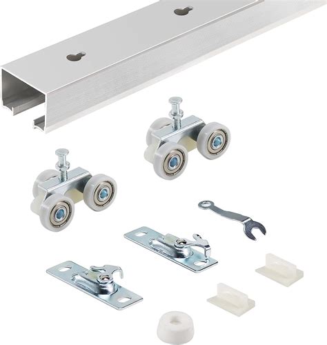 AWDIA 60"/5ft Sliding Pocket Door Track Kit, Aluminum Top Mount Sliding ...