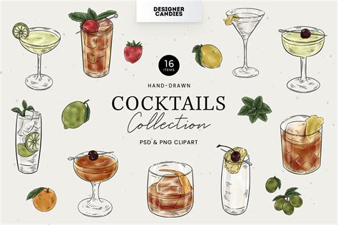 Cocktail Clipart Illustrations [PSD, PNG Format] - DesignerCandies