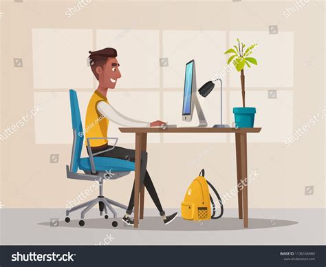 Funny Business Character Working Cartoon Vector Stock Vector (Royalty ...
