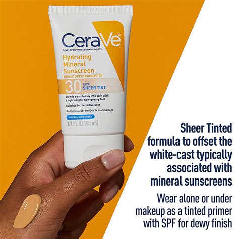 Cerave Hydrating Mineral Sunscreen Sheer Tint SPF 30 50ml
