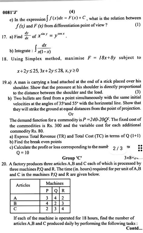 Image result for Class 12 Math Question Neb Paper