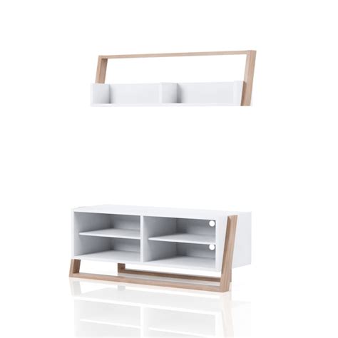 Furniture of America Mill Canyon Transitional Natural and White Tv ...