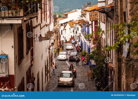 Picture of the Street at the Colorful Town of Taxco, Guerrero Editorial ...