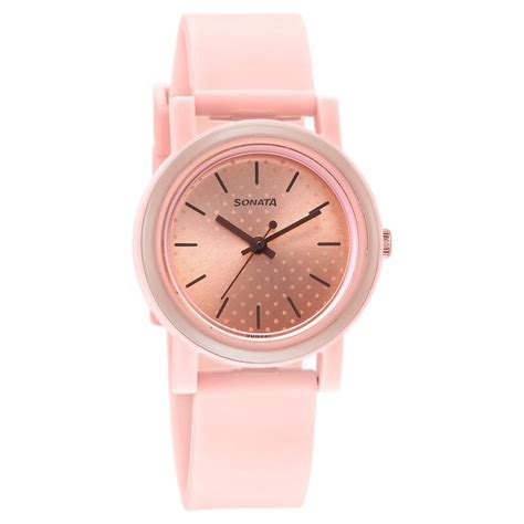 Buy Online Sonata Dot to Dot Pink Dial Plastic Strap Watch for Women ...