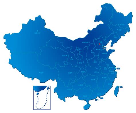 蓝色中国地图素材设计模板素材