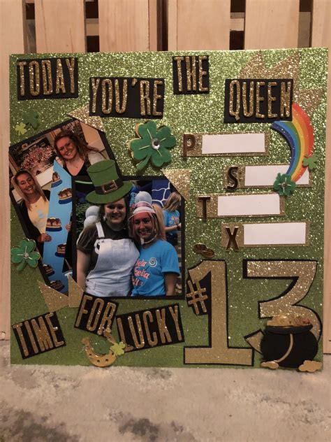 Lucky #13 shot book page idea | 21st birthday shot book, Shot book ...