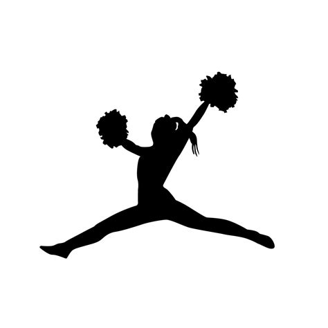 Cheerleader Toe Touch Jump Silhouette Sports Wall Decal - Etsy