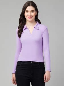 HouseOfCommon Casual Solid Women Purple Top - Buy HouseOfCommon Casual ...