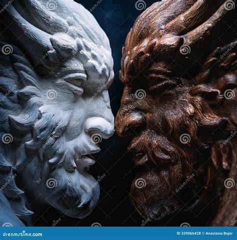 Artwork on the Theme of Good and Evil, Human Duality, Twin Flames. Stock Illustration ...