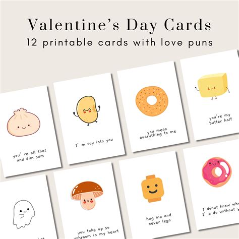 Printable Valentine's Day Cards Valentine Love Puns Funny Valentine ...