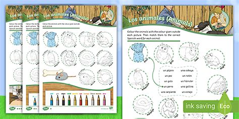 👉 Spanish: Pets Colouring Activity Sheet (teacher made)